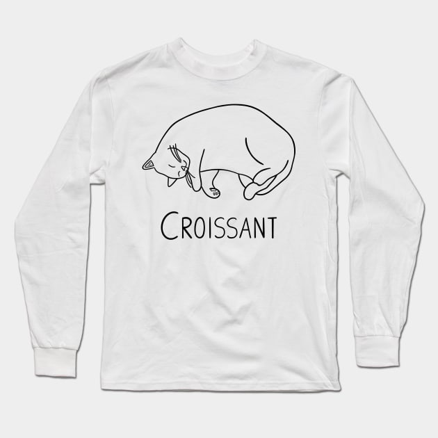 Croissant (black) Long Sleeve T-Shirt by carolinewillustration